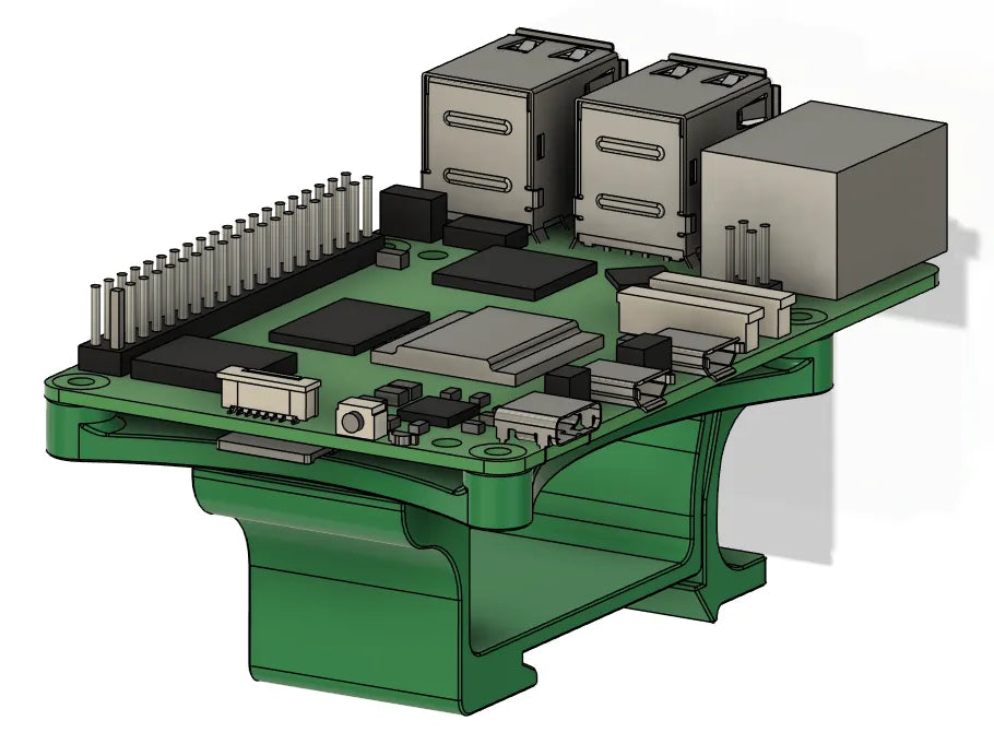 Носач за DIN шину за Raspberry Pi 4/5 са носачем